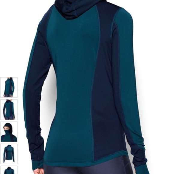 Under Armour Reactor Running Long-Sleeve Shirt with Smart-Insulation Hoodie Sz S - Picture 6 of 7